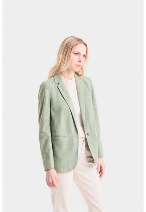 Blazer Gobi En Gamuza Para Mujer Bolsillo Ribete Blazer Gobi En Gamuza Para Mujer Bolsillo Ribete Agua Marina XL VÉLEZ