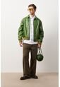 Chaqueta Bomber En Cuero Envejecido Para Hombre Chaqueta Bomber En Cuero Envejecido Para Hombre Verde XXL VÉLEZ de Vélez