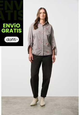 Camisa Manga Larga Flower Para Mujer Camisa Manga Larga Flower Para Mujer Gris M VÉLEZ Vélez