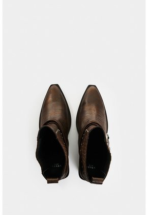 Botines Texanos Inti En Cuero Folia Para Mujer Botines Texanos Inti En Cuero Folia Para Mujer Bronce 36 VÉLEZ