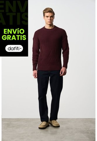 Sweater Oversized Para Hombre Cayena Sweater Oversized Para Hombre Cayena Vinotinto XS VÉLEZ Vélez