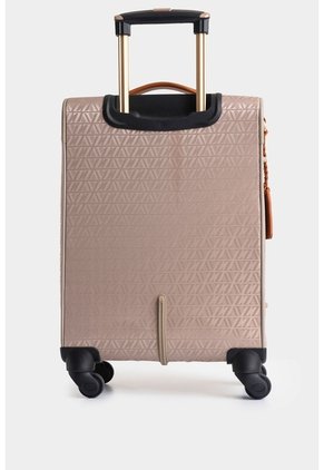 Maleta De Viaje Bloom En Jacquard Para Mujer Apliques Cuero Maleta De Viaje Bloom En Jacquard Para Mujer Apliques Cuero Beige VÉLEZ