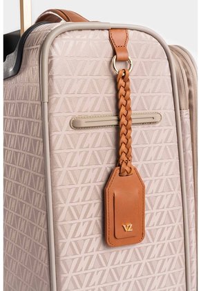 Maleta De Viaje Bloom En Jacquard Para Mujer Apliques Cuero Maleta De Viaje Bloom En Jacquard Para Mujer Apliques Cuero Beige VÉLEZ