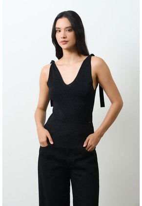 Top Tejido Ajustado Para Mujer Tritón Top Tejido Ajustado Para Mujer Tritón Negro L VÉLEZ