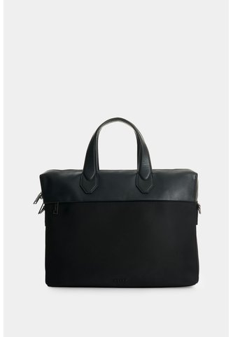 Maletín Portátil En Lona Y Cuero Para Hombre Breeze Maletín Portátil En Lona Y Cuero Para Hombre Breeze Negro VÉLEZ Vélez