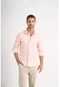 Camisa Manga Larga En Lino Para Hombre Silueta Semi Ajustada Camisa Manga Larga En Lino Para Hombre Silueta Semi Ajustada Rosado XL VÉLEZ de Vélez