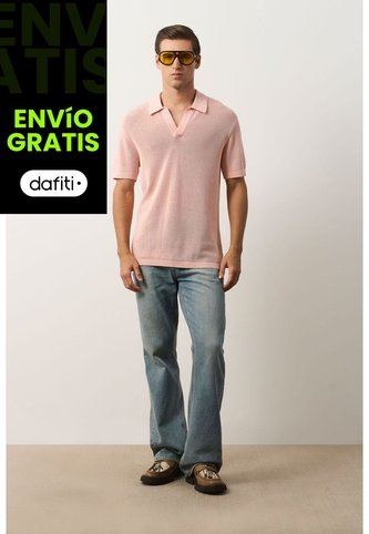 Polo Manga Corta Tejida Para Hombre Dunas Polo Manga Corta Tejida Para Hombre Dunas Rosado M VÉLEZ Vélez