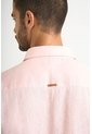 Camisa Manga Larga En Lino Para Hombre Silueta Semi Ajustada Camisa Manga Larga En Lino Para Hombre Silueta Semi Ajustada Rosado XL VÉLEZ de Vélez