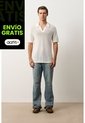 Polo Manga Corta Tejida Para Hombre Dunas Polo Manga Corta Tejida Para Hombre Dunas Crema S VÉLEZ de Vélez