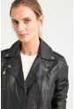 Chaqueta Biker De Cuero Para Mujer Charreteras Negro Chaqueta Biker De Cuero Para Mujer Charreteras Negro XL VÉLEZ de Vélez