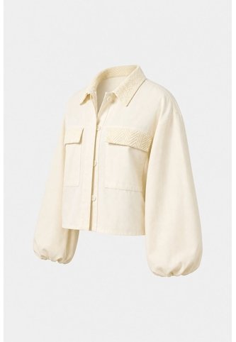Chaqueta Senda Trucker Para Mujer Oversized Chaqueta Senda Trucker Para Mujer Oversized Crema M VÉLEZ Vélez