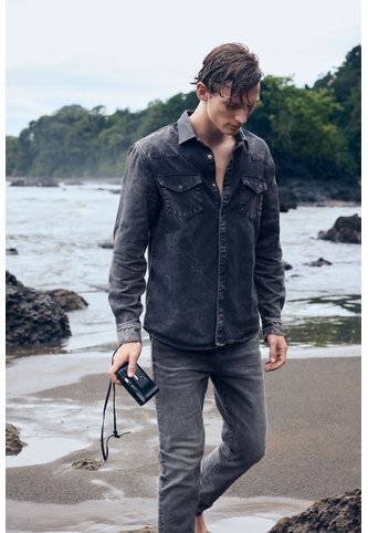 Sobrecamisa Alcor Manga Larga De Algodón Para Hombre Detalles Cuero Sobrecamisa Alcor Manga Larga De Algodón Para Hombre Detalles Cuero Negro M VÉLEZ Vélez