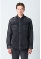 Sobrecamisa Alcor Manga Larga De Algodón Para Hombre Detalles Cuero Sobrecamisa Alcor Manga Larga De Algodón Para Hombre Detalles Cuero Negro M VÉLEZ de Vélez