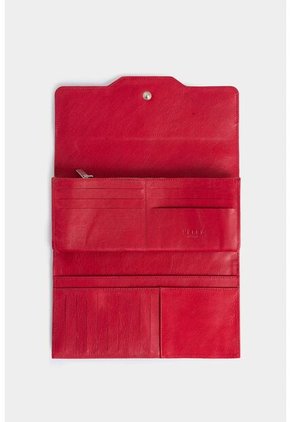 Billetera Porta Chequera Damasco De Cuero Para Mujer Diseño Hexagonal Billetera Porta Chequera Damasco De Cuero Para Mujer Diseño Hexagonal Rojo VÉLEZ