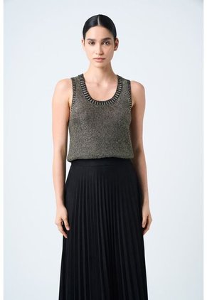 Falda Plisada Alma Para Mujer Tejido De Punto Falda Plisada Alma Para Mujer Tejido De Punto Negro 10 VÉLEZ