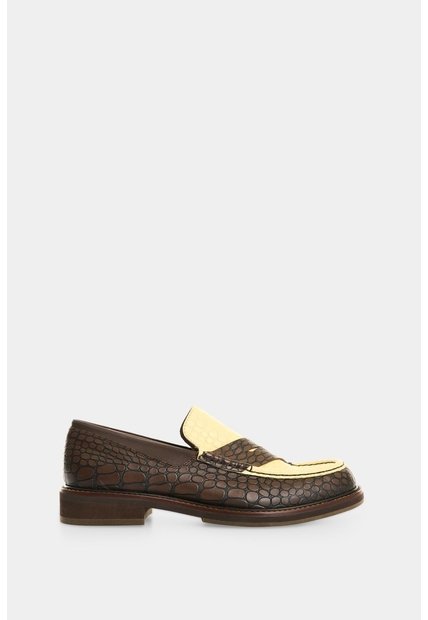 Mocasines En Cuero Croco Para Mujer Mocasines En Cuero Croco Para Mujer Cafe 41 VÉLEZ