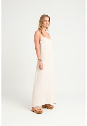 Vestido Luze En Tejido Plano Para Mujer Cargadera Trenzada Vestido Luze En Tejido Plano Para Mujer Cargadera Trenzada Arena 05 VÉLEZ