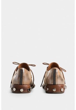 Zapato De Cordón Oxford De Cuero Folia Para Mujer Suela Taches Zapato De Cordón Oxford De Cuero Folia Para Mujer Suela Taches Plata 35 VÉLEZ