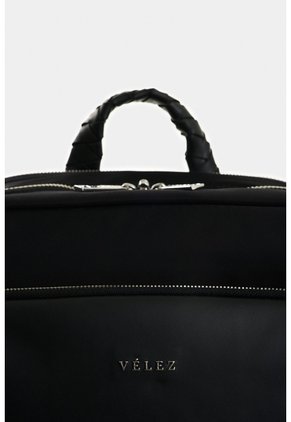 Morral Marfilo De Cuero Y Nylon Para Mujer Manija Trenzada Morral Marfilo De Cuero Y Nylon Para Mujer Manija Trenzada Negro VÉLEZ