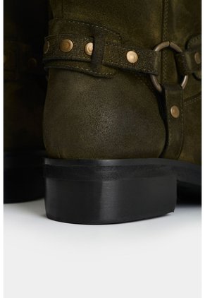 Bota Biker En Cuero Con Acabado Envejecido Para Mujer Cabo Bota Biker En Cuero Con Acabado Envejecido Para Mujer Cabo Verde Oliva 38 VÉLEZ