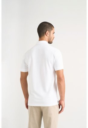 Polo Para Hombre Semi Fit Detalle Jacquard Polo Para Hombre Semi Fit Detalle Jacquard Blanco L VÉLEZ