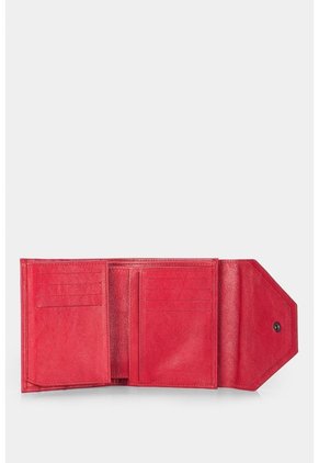 Billetera Twist De Cuero Para Mujer Sistema De Cierre Con Broche Billetera Twist De Cuero Para Mujer Sistema De Cierre Con Broche Rojo VÉLEZ