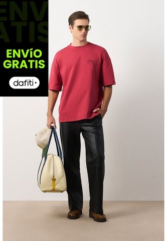 Camiseta Relaxed Fit Para Hombre Camiseta Relaxed Fit Para Hombre Rojo M VÉLEZ Vélez