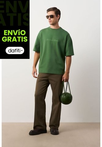 Camiseta Relaxed Fit Para Hombre Camiseta Relaxed Fit Para Hombre Verde XS VÉLEZ Vélez