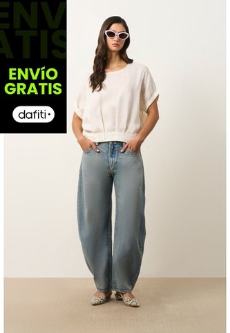 Camisa Manga Corta Para Mujer Sereno Camisa Manga Corta Para Mujer Sereno Crema XL VÉLEZ Vélez