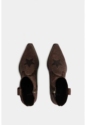 Botines Tacón Viana De Cuero Para Mujer Sesgos Contraste Botines Tacón Viana De Cuero Para Mujer Sesgos Contraste Cafe 37 VÉLEZ