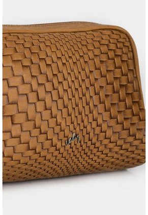 Cosmetiquera Hanzel De Cuero Para Mujer Grabado Placa Trenza Cosmetiquera Hanzel De Cuero Para Mujer Grabado Placa Trenza Miel VÉLEZ