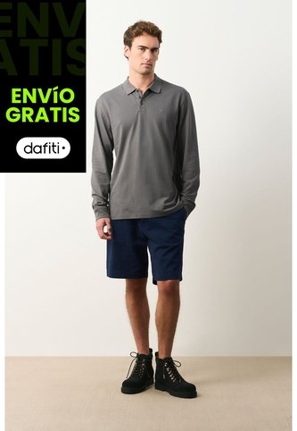 Polo Manga Larga En Algodón Para Hombre Nápoles Polo Manga Larga En Algodón Para Hombre Nápoles Gris M VÉLEZ Vélez