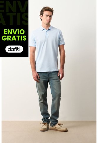 Polo Lucca Manga Corta Para Hombre Texturizada Polo Lucca Manga Corta Para Hombre Texturizada Azul Claro XXL VÉLEZ Vélez