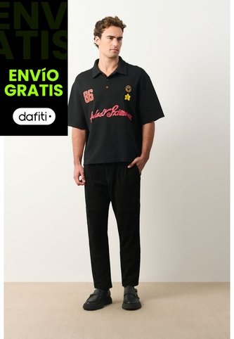 Polo Cropped En Algodón Para Hombre Primavera Polo Cropped En Algodón Para Hombre Primavera Negro XXL VÉLEZ Vélez
