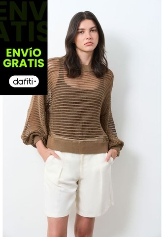 Sweater Tejido Taroa Para Mujer Semi Cropped Sweater Tejido Taroa Para Mujer Semi Cropped Miel M VÉLEZ Vélez