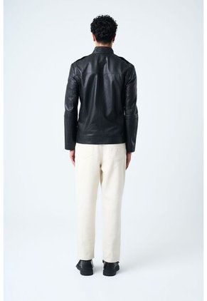 Chaqueta Bosa De Cuero Para Hombre Fit Semi Holgado Chaqueta Bosa De Cuero Para Hombre Fit Semi Holgado Negro S VÉLEZ