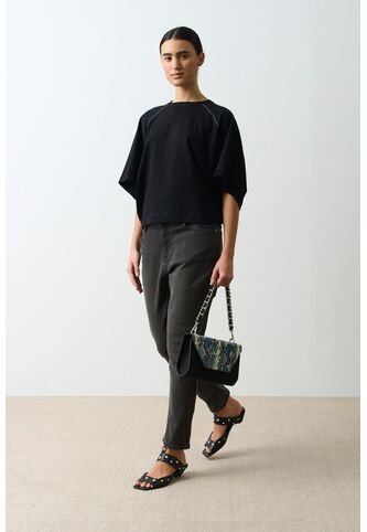 Camiseta Soren Para Mujer Tejida Camiseta Soren Para Mujer Tejida Negro M VÉLEZ Vélez