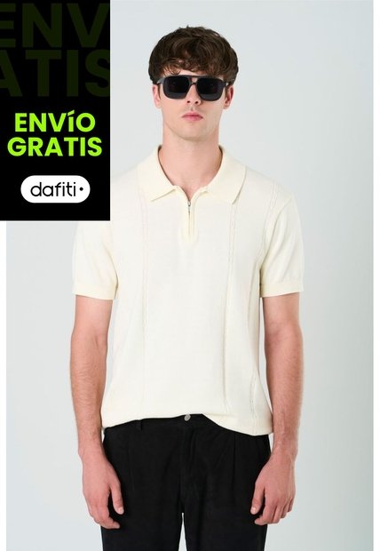 Polo Tropical Manga Corta Para Hombre Semi Fitted Polo Tropical Manga Corta Para Hombre Semi Fitted Crema XXL VÉLEZ
