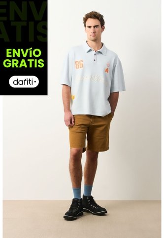 Polo Cropped En Algodón Para Hombre Primavera Polo Cropped En Algodón Para Hombre Primavera Azul Claro XL VÉLEZ Vélez