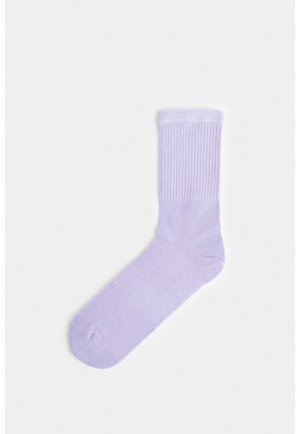 Calcetines Media Pierna De Algodón Con Jacquard Para Hombre Diseño Unicolor Calcetines Media Pierna De Algodón Con Jacquard Para Hombre Diseño Unicolor Lila XS Vélez
