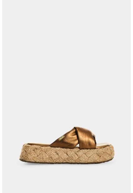 Sandalia Plataforma De Cuero Y Yute Para Mujer Ivory Sandalia Plataforma De Cuero Y Yute Para Mujer Ivory Bronce 37 VÉLEZ