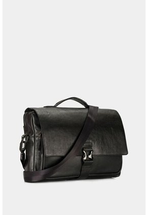 Maletín Portátil Ferrat De Cuero Para Hombre Doble Sistema De Cierre Maletín Portátil Ferrat De Cuero Para Hombre Doble Sistema De Cierre Negro VÉLEZ