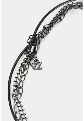 Collar Daca En Zamak Y Cuero Para Mujer Dije Serpiente