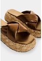 Sandalia Plataforma De Cuero Y Yute Para Mujer Ivory Sandalia Plataforma De Cuero Y Yute Para Mujer Ivory Bronce 37 VÉLEZ de Vélez