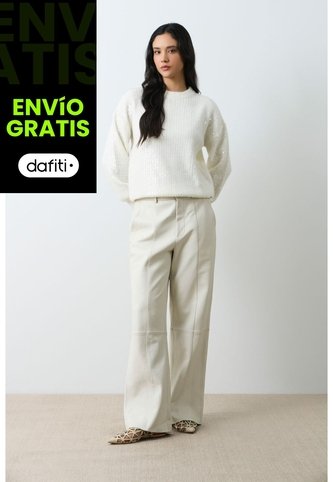 Sweater Tejido Oversized Para Mujer Nácar Sweater Tejido Oversized Para Mujer Nácar Crema XL VÉLEZ Vélez