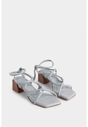 Sandalia Tacón Calatea De Cuero Para Mujer Strap Tubular Sandalia Tacón Calatea De Cuero Para Mujer Strap Tubular Gris 40 VÉLEZ