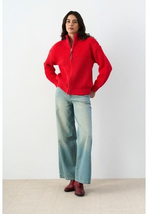 Sweater Tejido Silueta Bomber Astra Sweater Tejido Silueta Bomber Astra Rojo S VÉLEZ