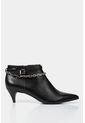 Botines Tacón Puntilla De Cuero Para Mujer Cadena de Vélez
