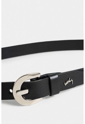 Cinturón Unifaz De Cuero Abatanado Para Mujer Con Puntera Hexagonal Cinturón Unifaz De Cuero Abatanado Para Mujer Con Puntera Hexagonal Negro M VÉLEZ