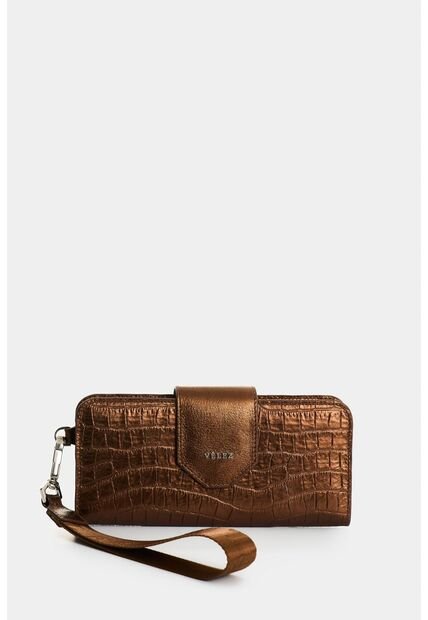 Billetera Porta Chequera De Cuero Folia Para Mujer Extravaganza Billetera Porta Chequera De Cuero Folia Para Mujer Extravaganza Bronce VÉLEZ